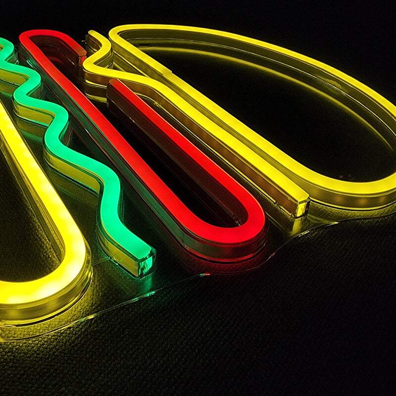 Burger Neon LED Schild USB – Cheeseburger als Geschenk für Food-Liebhaber
