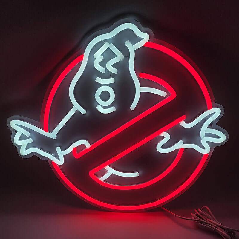 Ghostbusters Neon LED Schild dimmbar 9 Stufen USB – Geisterjäger Fan Beleuchtung