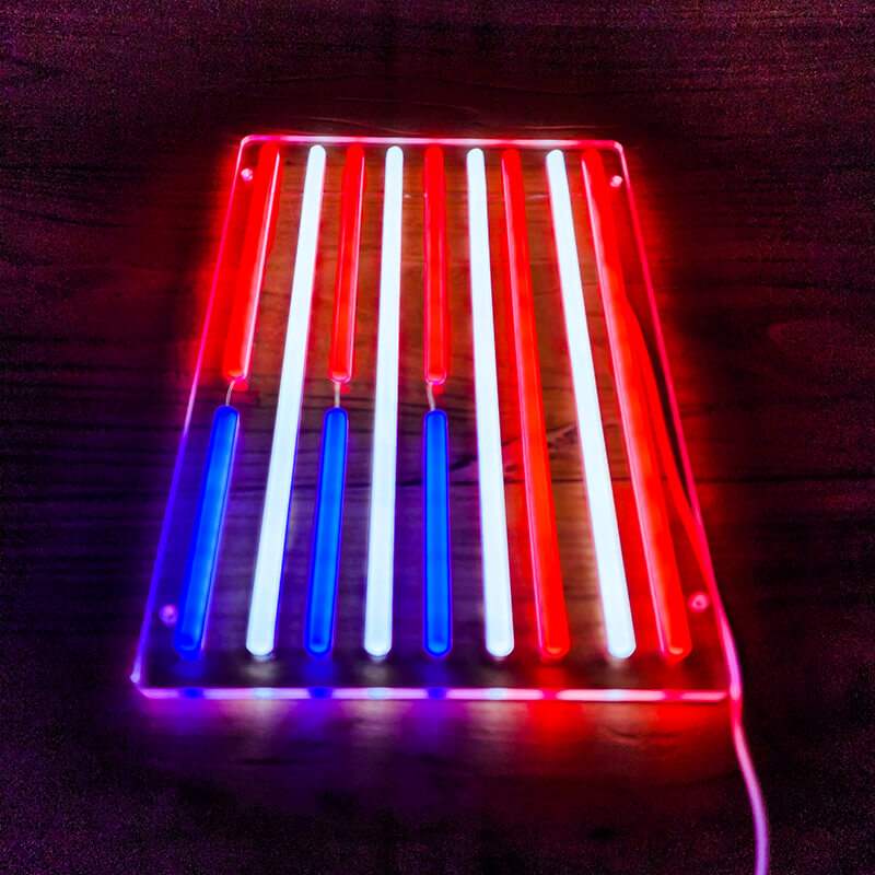 US Flag LED Schild 6mm Acrylplatte – Patriotische Wanddeko für Diner