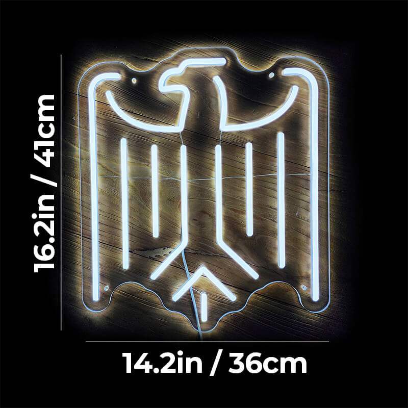 Adler Schild beleuchtet – Deutschland-Statement als USB-Leuchtschild fürs Mancave