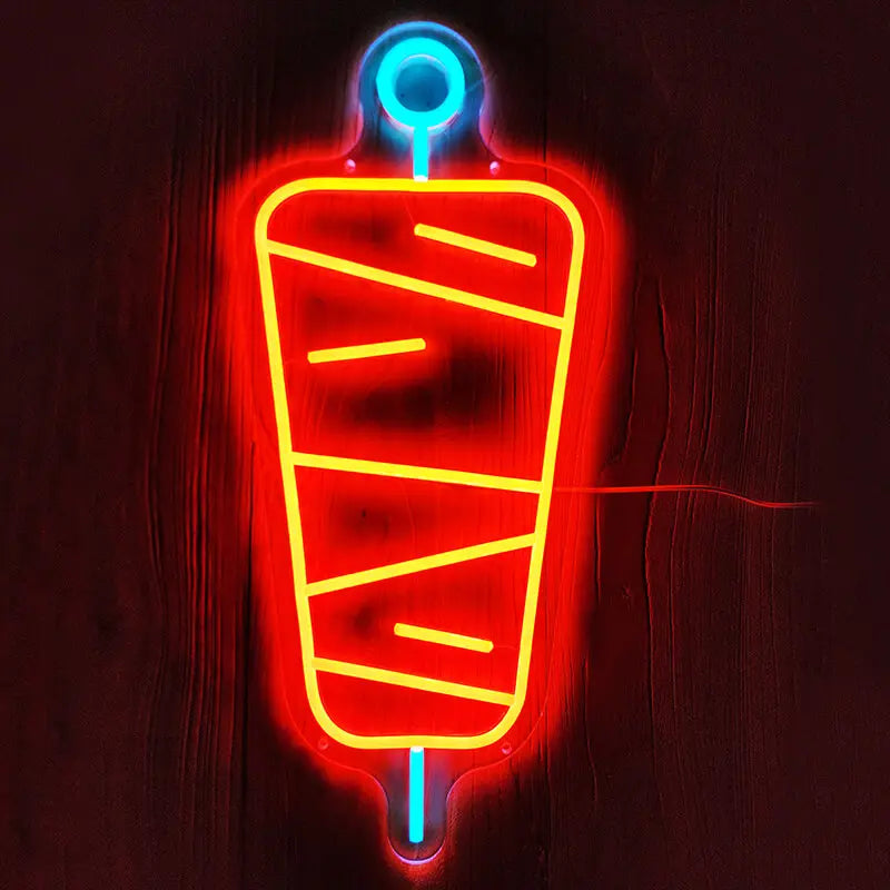 Dönerspieß Neon LED Schild USB – Döner Imbiss Business Deko
