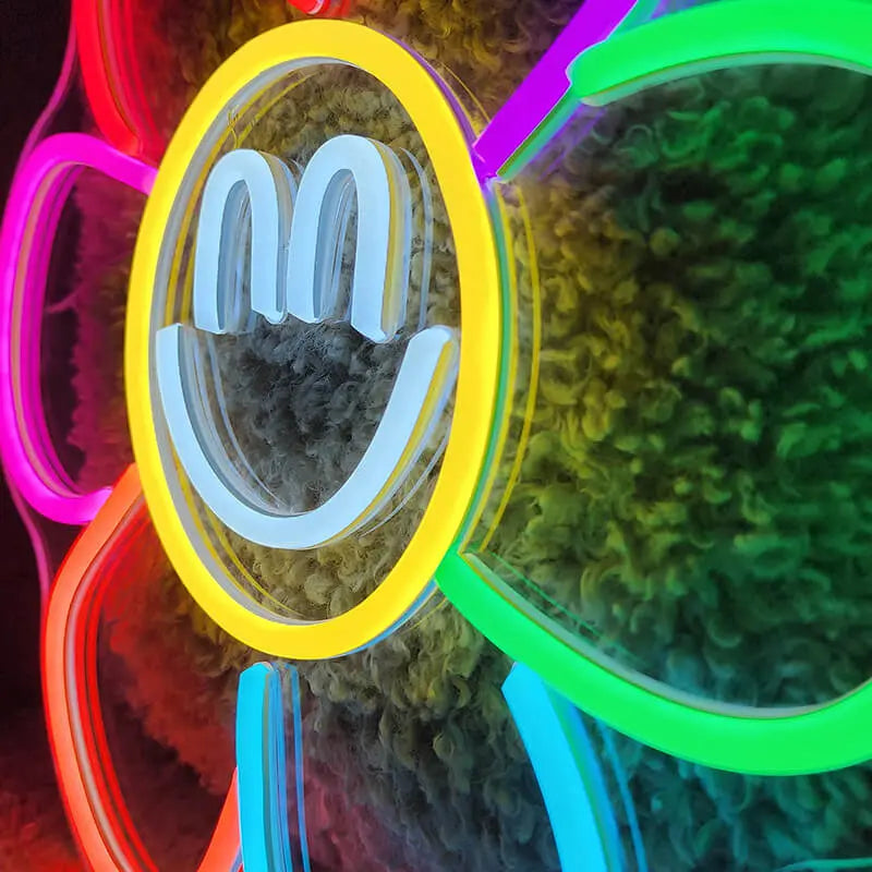 Smiley Blume LED Wanddeko – Geschenkidee für Optimisten und Sonnenkinder