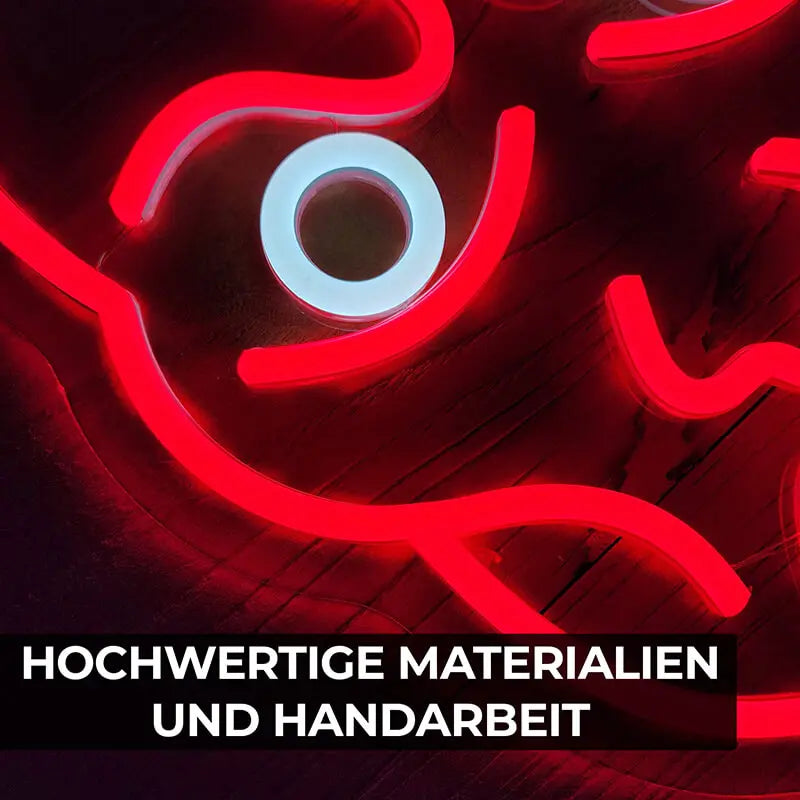 Hannya Maske Neon LED Schild auf 6mm Acrylplatte – Manga Sammler Wanddeko