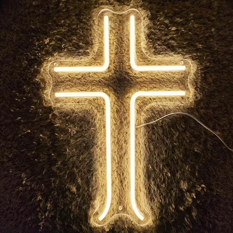 Heiliges Kreuz Neon LED Schild USB – Hochzeit und Trauung Statement Deko