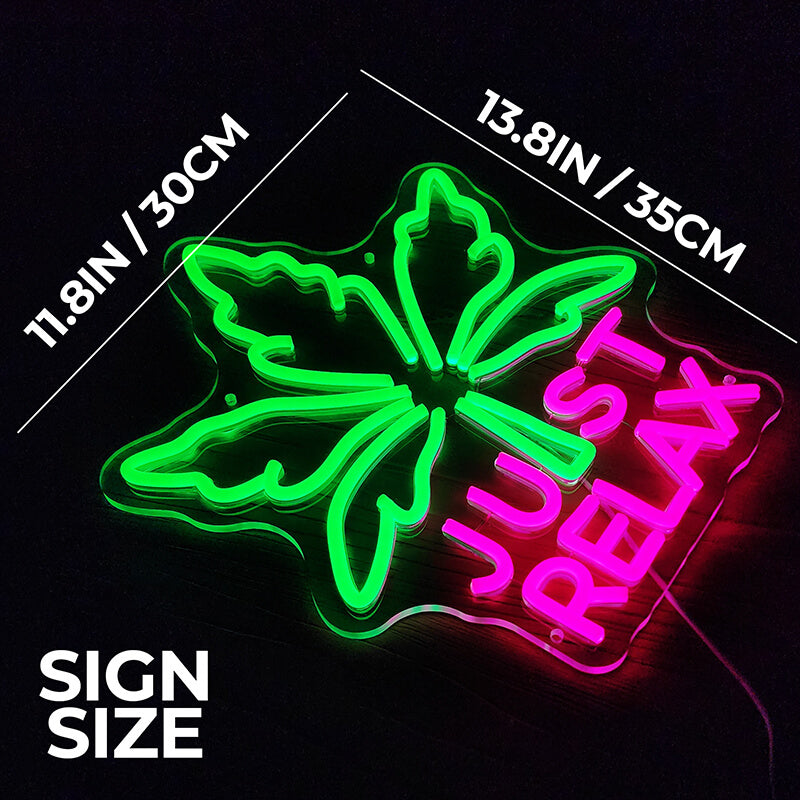 Just Relax Pink Neon LED Schild – Junggesellinnenabschied Party Deko