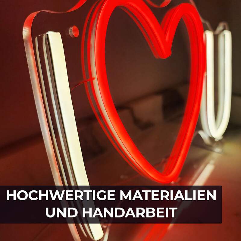 I Love You Neon LED Schild – kleines Beistelltisch Liebes Statement