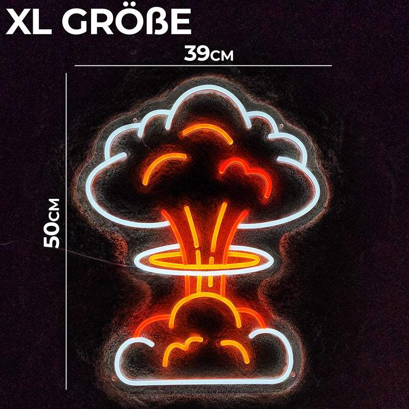 Atompilz Wolke LED Schild – Statement-Leuchtschild für Wohnzimmer & Bar