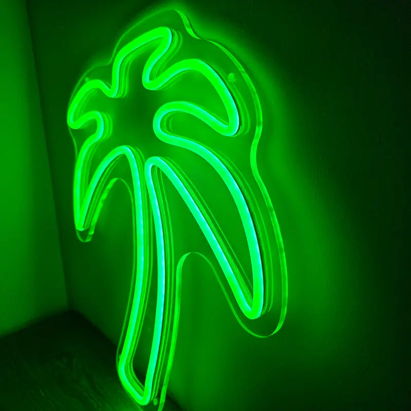 Palme Neon Sign – Wanddeko für Cocktail-Bar und Beach Club
