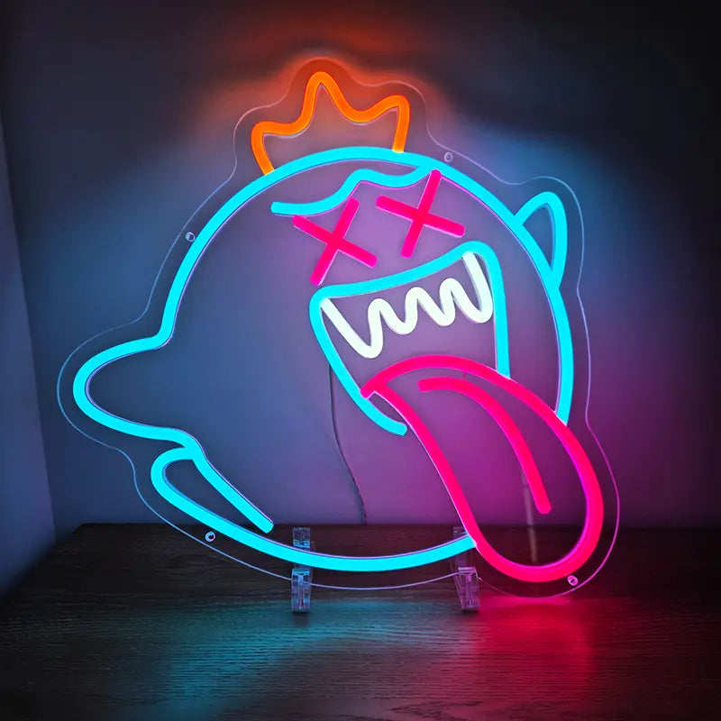 Crazy Geist Neon LED Schild USB – Halloween Fun Wanddeko mit verrücktem Geist