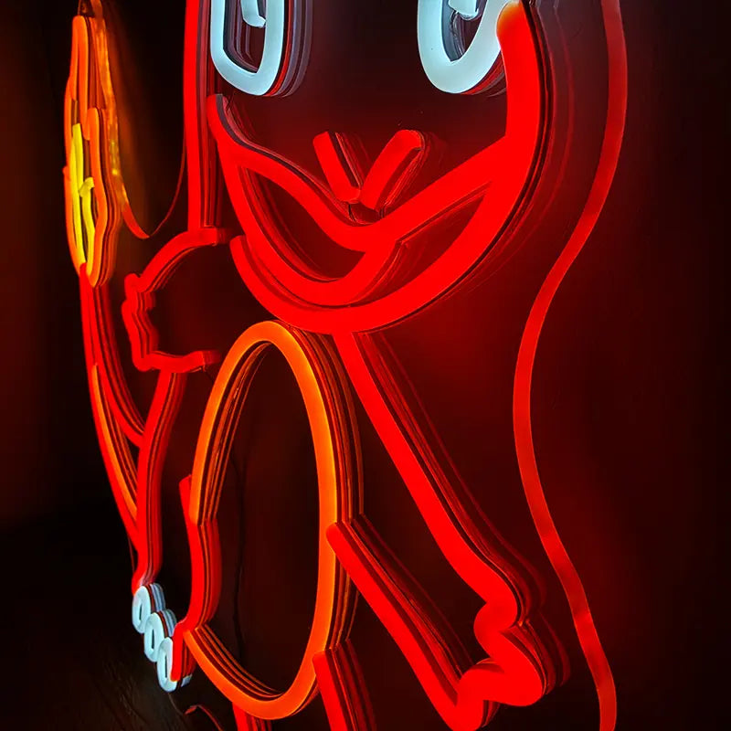 Charmander Glumanda Leuchtschild – Pokémon Wanddeko fürs Gaming-Zimmer
