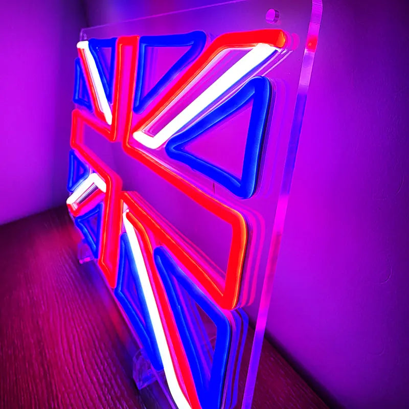 Union Jack Neon LED Schild USB – Royal Family Fan Wanddeko