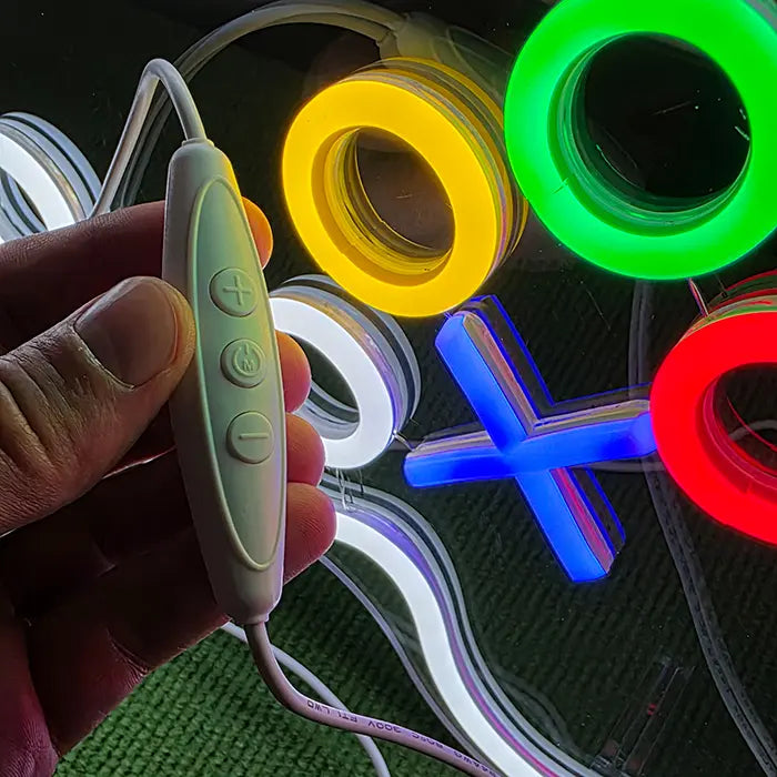 Gaming Controller Neon LED Schild – Detailansicht Neon-Flex Verarbeitung