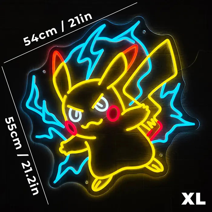 Pokémon Pikachu im Angriff Neon LED Schild – 12V Leuchtschild | Pokémon Gaming Wanddeko
