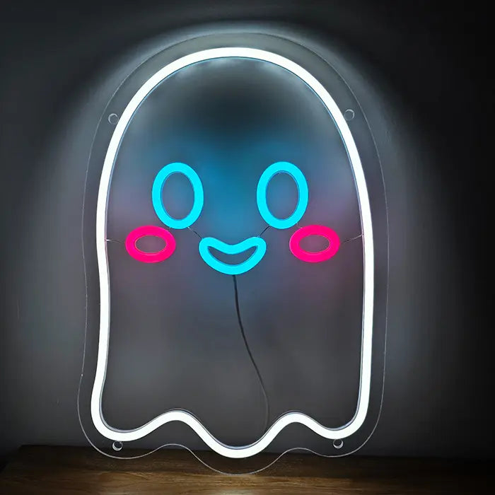Bubu der kleine Geist Neon LED Schild – USB, dimmbar | Kinderzimmer Halloween Deko