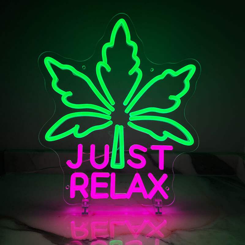 Just Relax Pink Neon LED Schild handgefertigt – Boudoir Foto Spot Deko