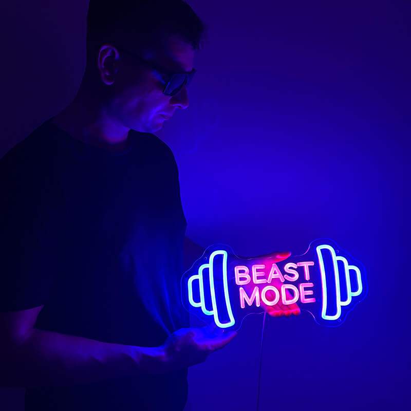 Beast Mode Neon Schild dimmbar – 9 Stufen USB auf 6mm Acrylplatte