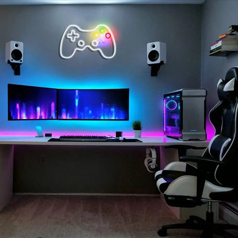Gaming Controller Neon LED Schild – E-Sport Verein und Internetcafé Deko