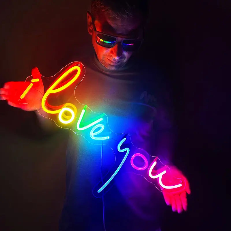 I Love You Neon LED Schild USB – romantische Hochzeit Wanddeko Tafel
