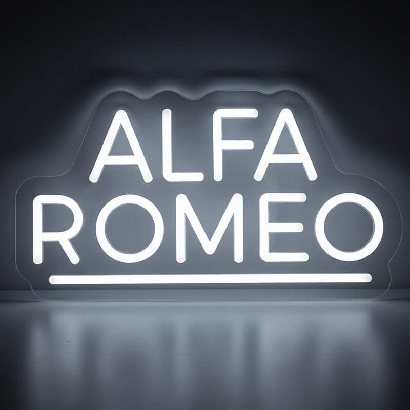 Alfa Romeo Neon LED Schild USB – italienische Auto Liebhaber Deko