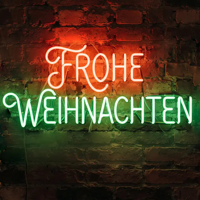 "Frohe Weihnachten" in Rot-Grün Style XL 55cm (12V)