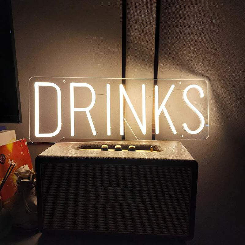 Drinks Neon LED Schild USB – Heimbar und Cocktail Lounge Deko