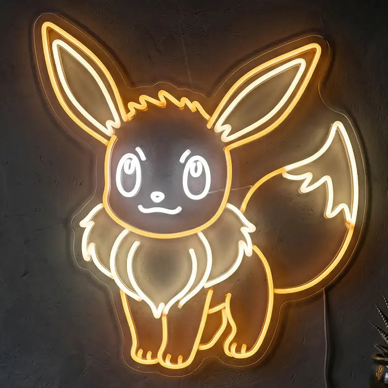 Pokémon Sagenhafte Kollektion Evoli Eevee Neon LED Schild 12V – Anime Deko fürs Gaming-Zimmer