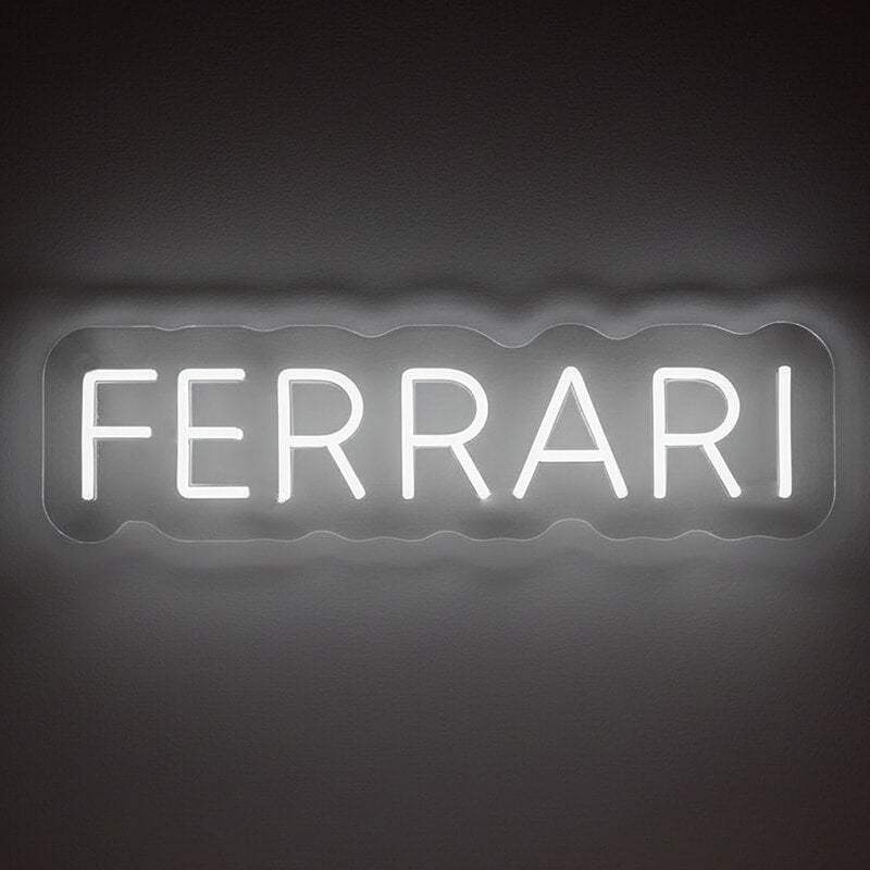 Ferrari Neon LED Schild USB – italienische Sportwagen Mancave Deko