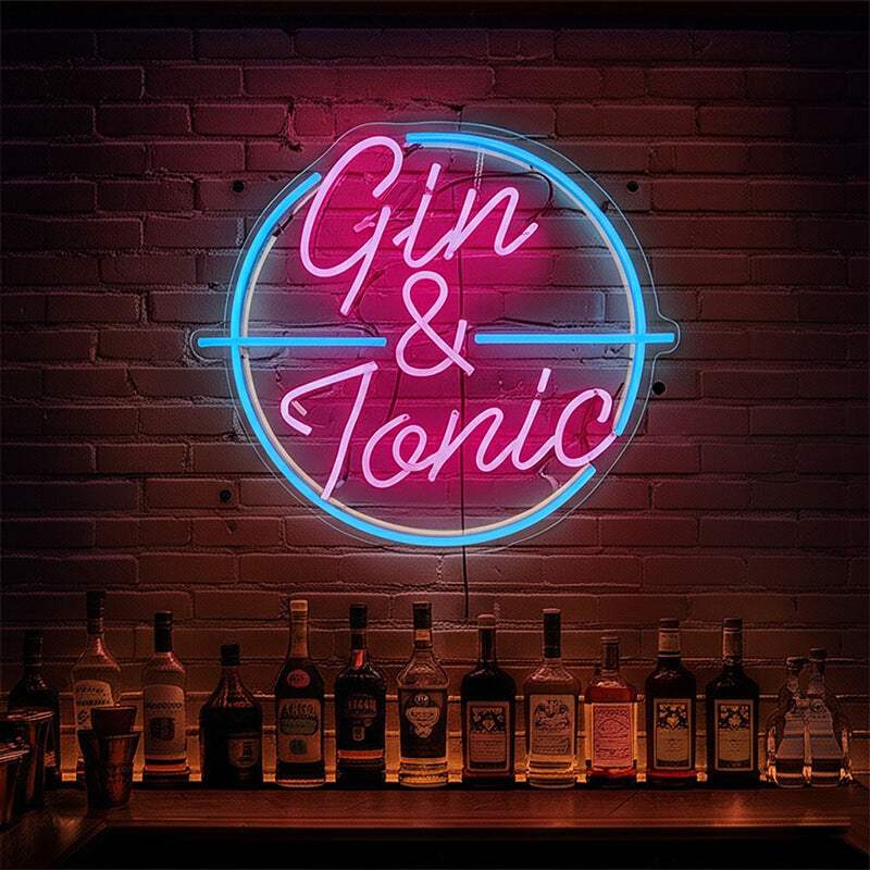 Gin Tonic Neon LED Schild – Junggesellenabschied und Event Wanddeko