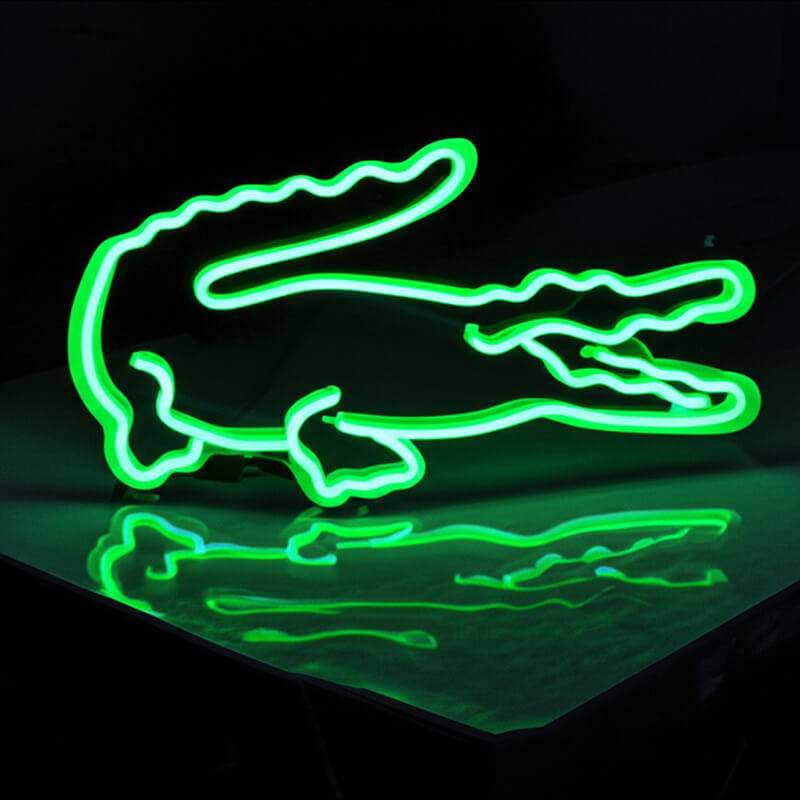 Krokodil Neon LED Schild XL – Sportbar und Vereinsheim Statement Wanddeko