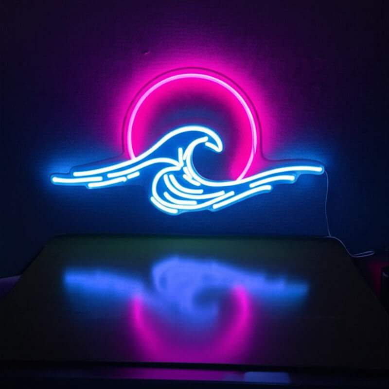 Japanisches Meer Neon LED Schild USB – Schlafzimmer Ruhe Statement Deko