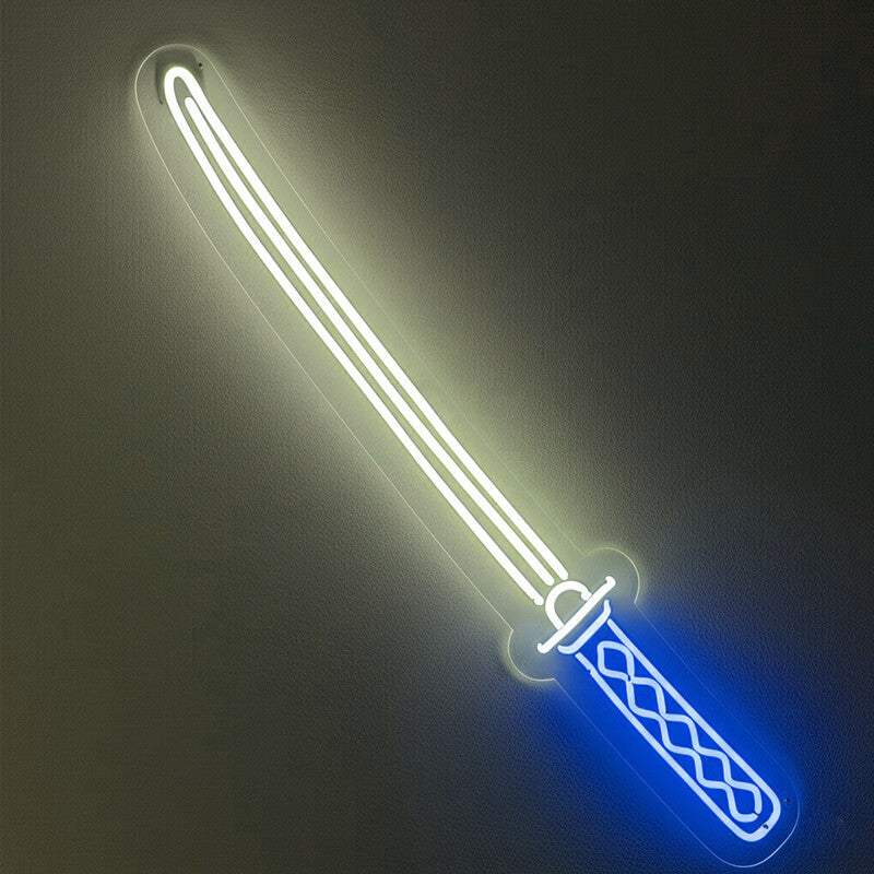 Samurai Schwert Katana Neon LED Schild USB – Japan Deko für Bushido-Fans