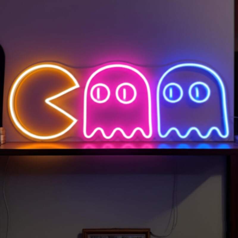 Retro Ghosts Neon Sign – Wanddeko fürs Jugendzimmer und Spielzimmer