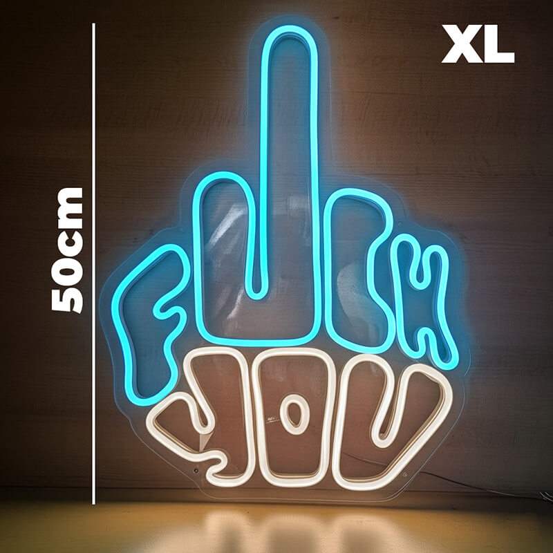 Mittelfinger LED Wanddeko – rebellisches Statement für Gaming-Zimmer