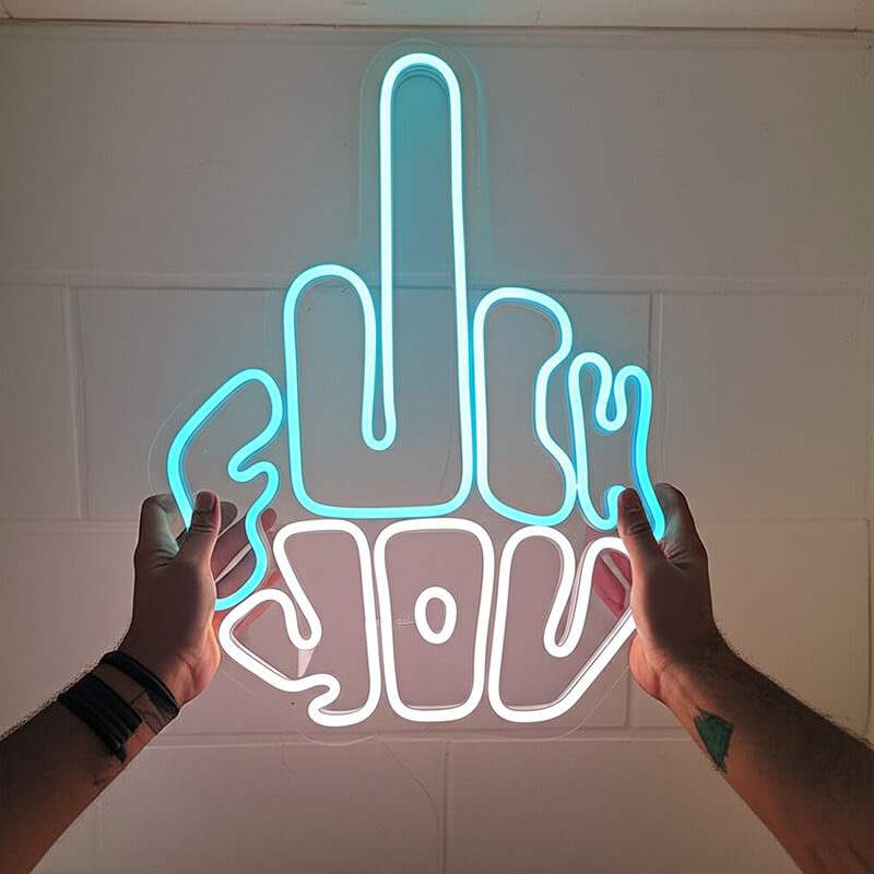 Mittelfinger Neon LED Schild USB – Statement Deko mit Attitude