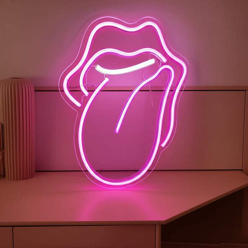 Einfach Frech (XL 50x35cm) USB - loveledlights - - lippen,mund,zunge