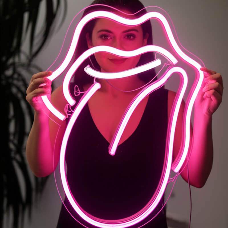 Einfach Frech (XL 50x35cm) USB - loveledlights - - lippen,mund,zunge