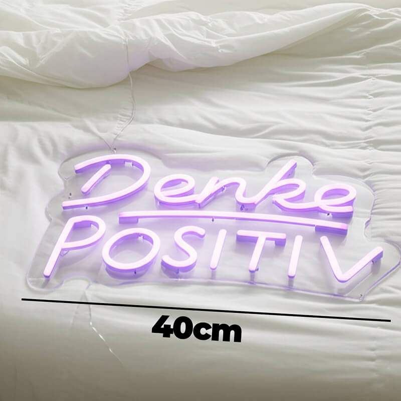 Denke Positiv Schild – deutsches Motivations-Statement für Büro & Schlafzimmer