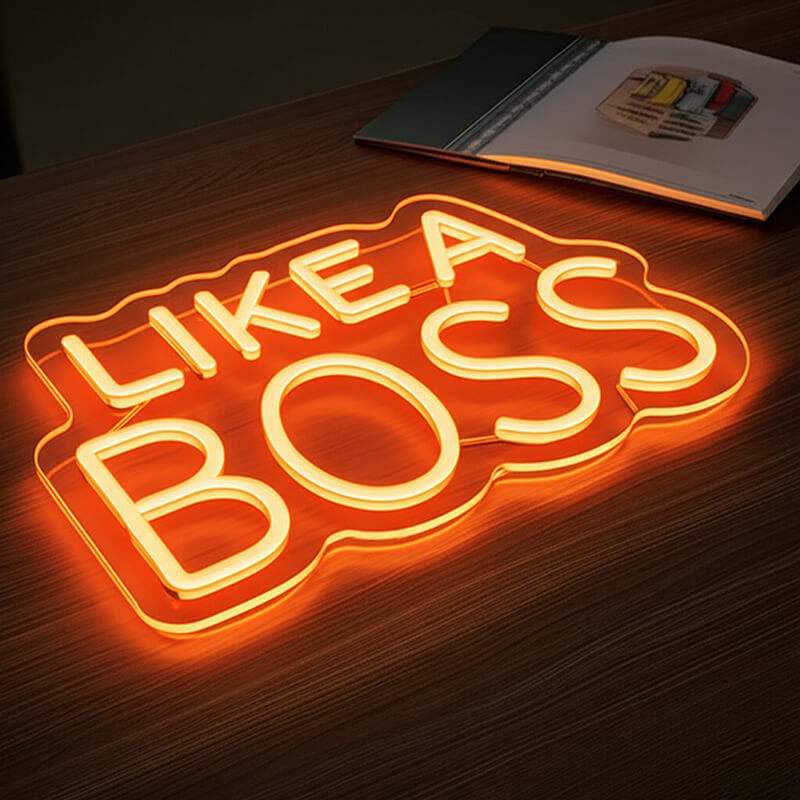 Like A Boss LED Schild 6mm Acrylplatte – Wanddeko fürs Home-Office