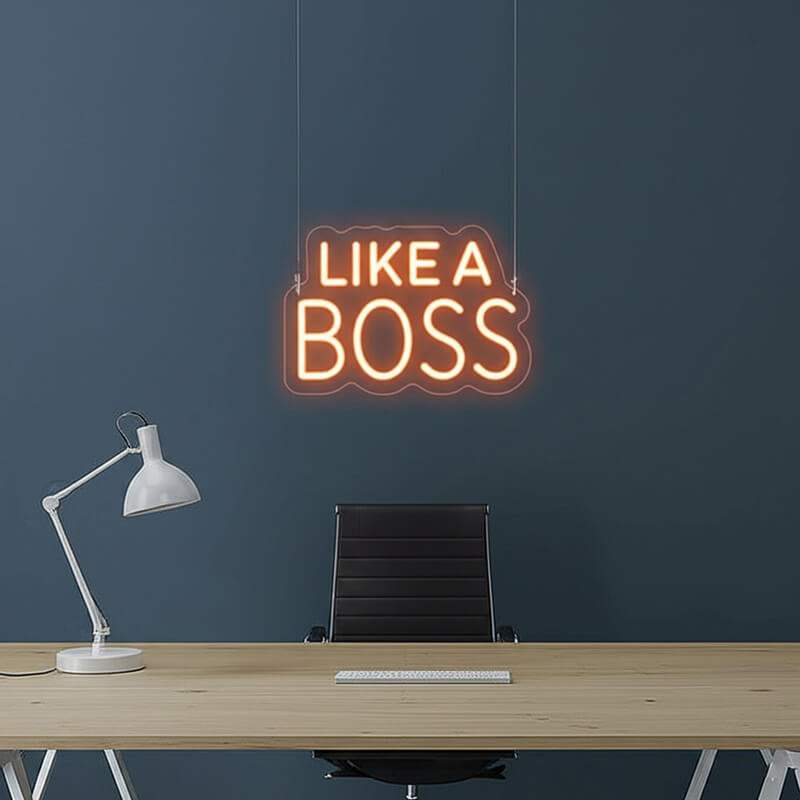 Like A Boss Leuchtschild – motivierende Deko für Mancave und Arbeitsplatz
