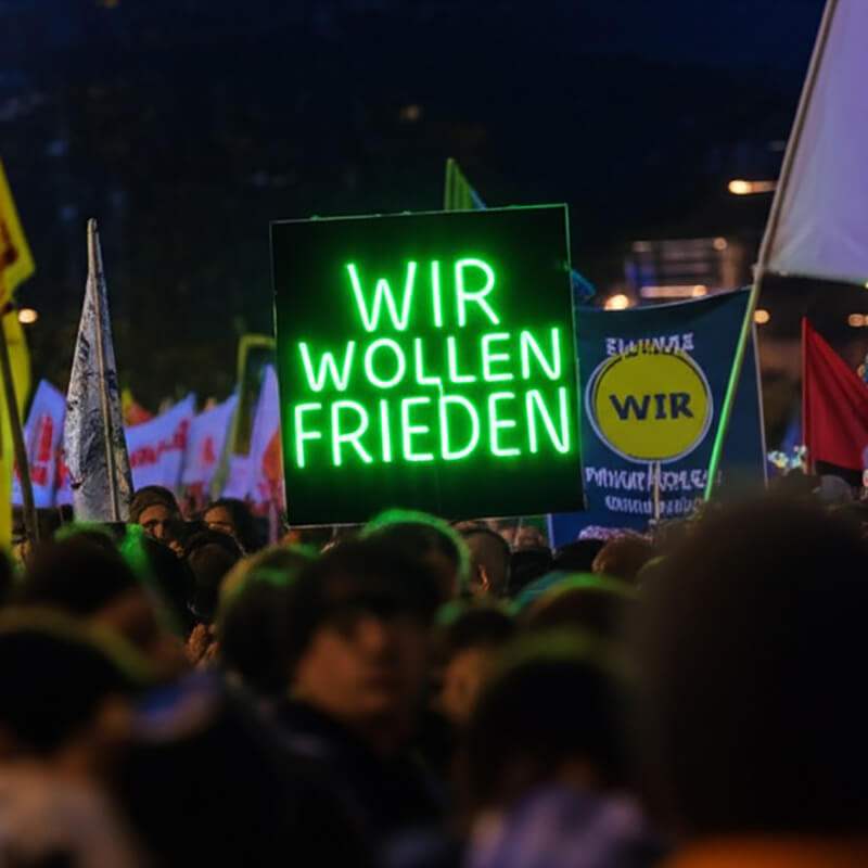 Wir Wollen Frieden Neon Sign – Wanddeko für Kirche und Gemeindesaal