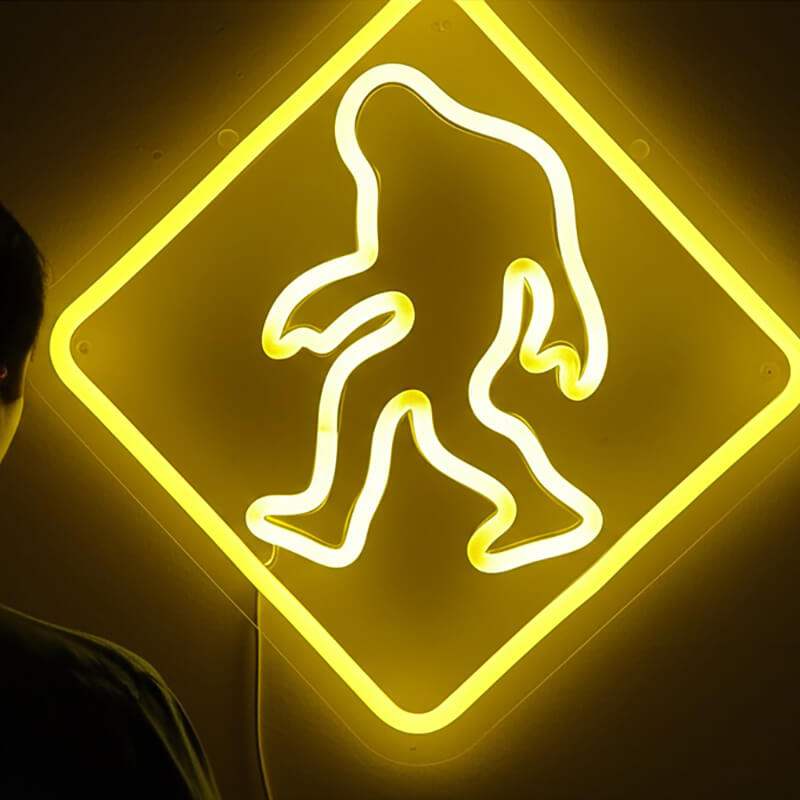 Yeti LED Schild 6mm Acrylplatte – Abenteuer Wanddeko fürs Mancave