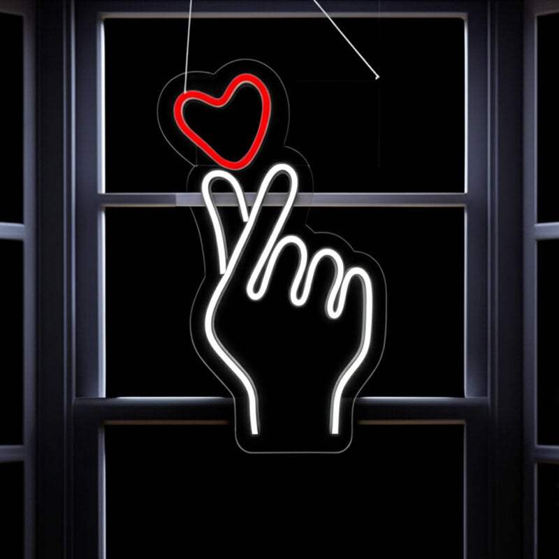 Herzzeichen Neon LED Schild handgefertigt – Valentinstag Geschenk Idee