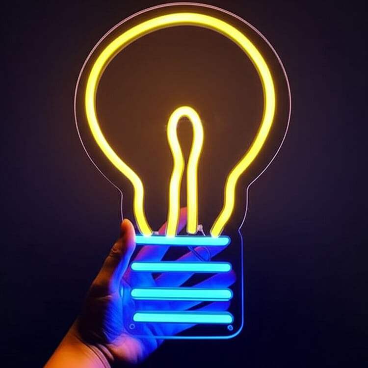 Glühbirne Neon LED Schild dimmbar 9 Stufen USB – Kreativ Studio Beleuchtung