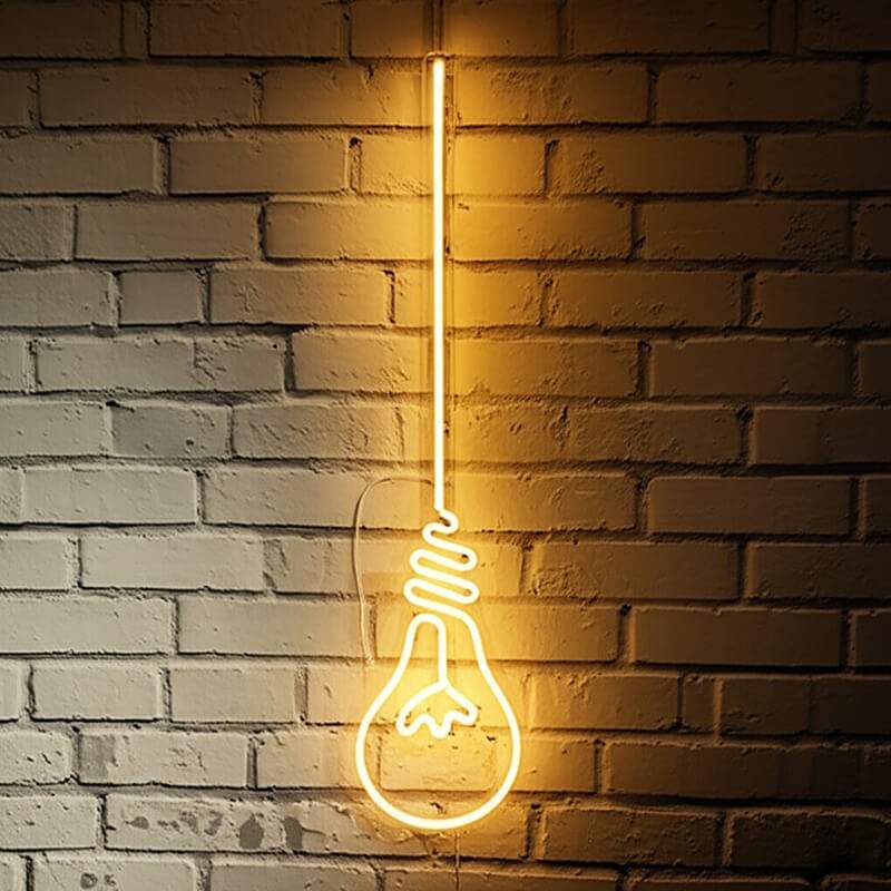 Glühbirne Neon LED Schild USB – kreative Wanddeko für Café und Bistro