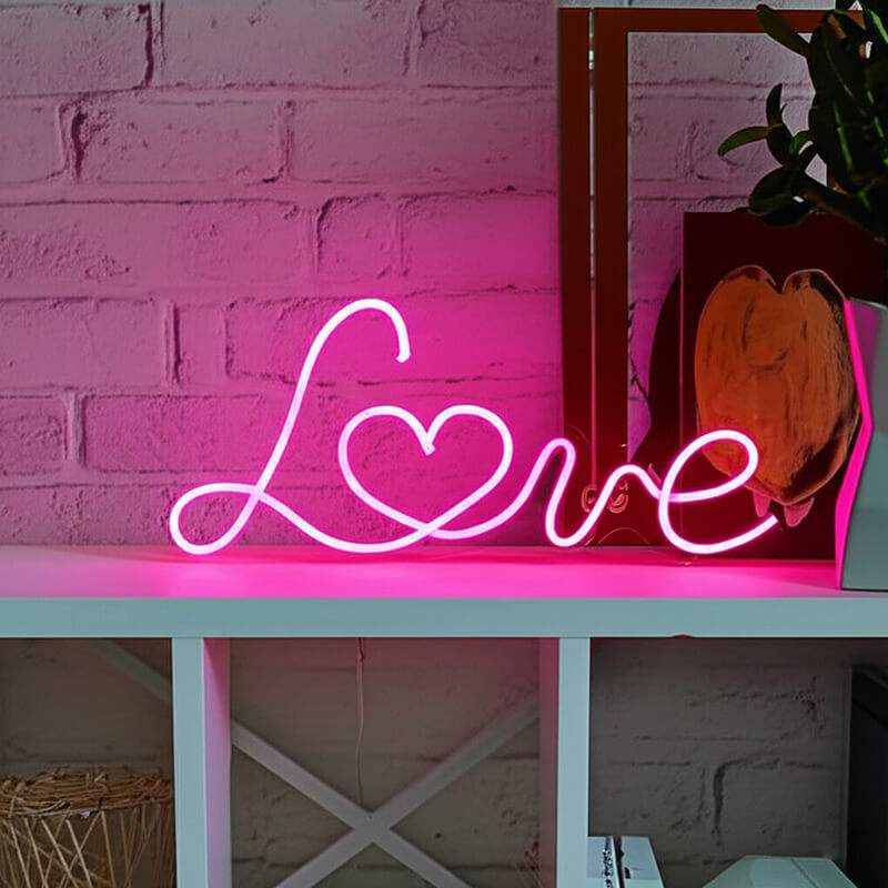 Pink Love Leuchtschild – Valentinstag Geschenkidee für Verliebte