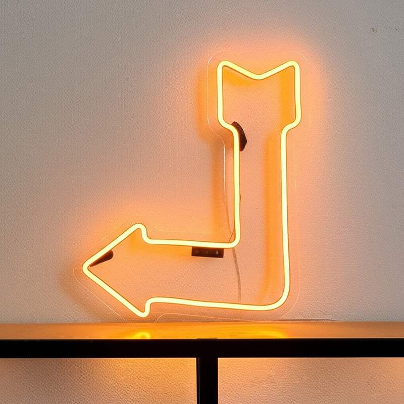 Richtungspfeil Leuchtschild – minimalistische Wegweiser-Deko für Eingangsbereiche
