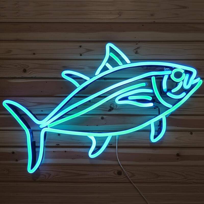 Tunfisch Leuchtschild – maritime Wanddeko für Angler und Aquaristen