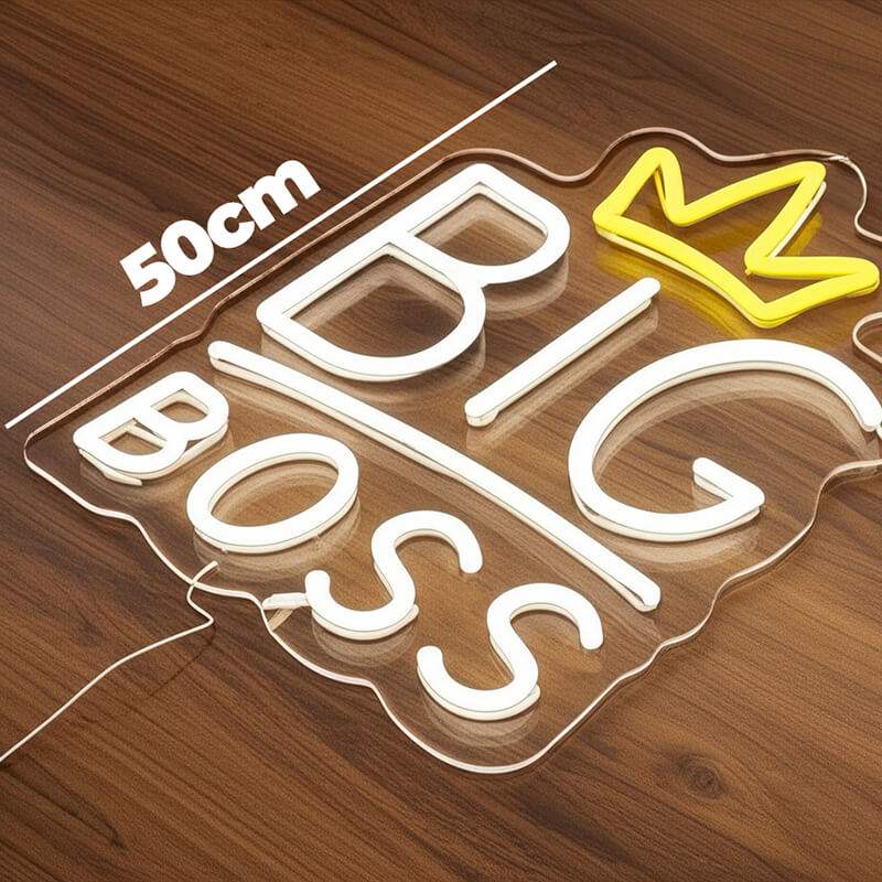 Big Boss Schriftzug Neon LED – handgefertigte Wanddeko für Büro & Mancave