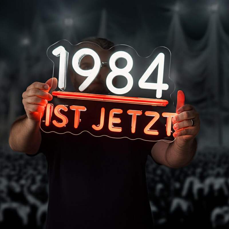 1984 Ist Jetzt Neon LED Schild USB – Orwell Statement Leuchtschild für Denker