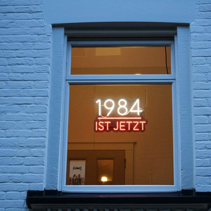 1984 Neon Schild dimmbar – 9 Stufen USB auf 6mm Acrylplatte